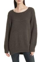 Women's Vince Ribbed Yoke Knit Sweater - Grey