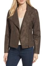 Women's Catherine Catherine Malandrino Faux Leather Moto Jacket - Brown