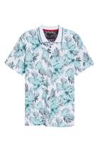 Men's Ted Baker London Course Floral Print Modern Slim Fit Golf Polo (m) - Green