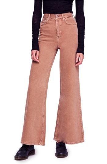 Women's Free People Super High Waist Wide Leg Jeans
