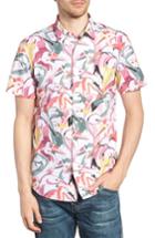 Men's Bonobos Premium Slim Fit Print Short Sleeve Sport Shirt R - White