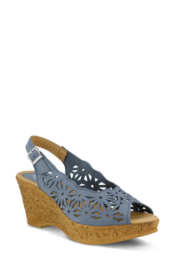Women's Spring Step Abigail Platform Wedge Sandal .5-10us / 41eu - Blue