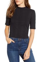 Women's Pst By Project Social T Rib Knit Mock Neck Tee - Black