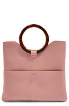 Topshop Cookie Faux Leather Clutch - Beige