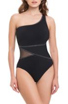 Women's Profile By Gottex Stargazer One-shoulder One-piece Swimsuit - Black