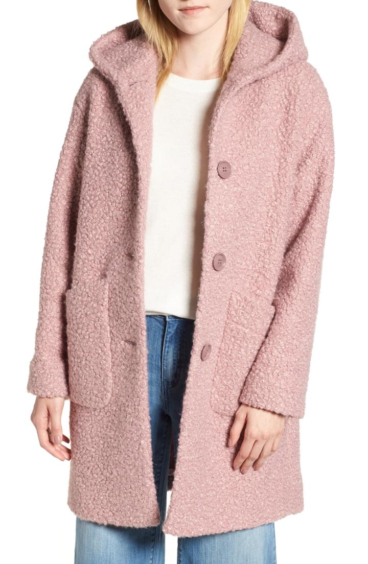 Women's Halogen Hooded Coat - Pink