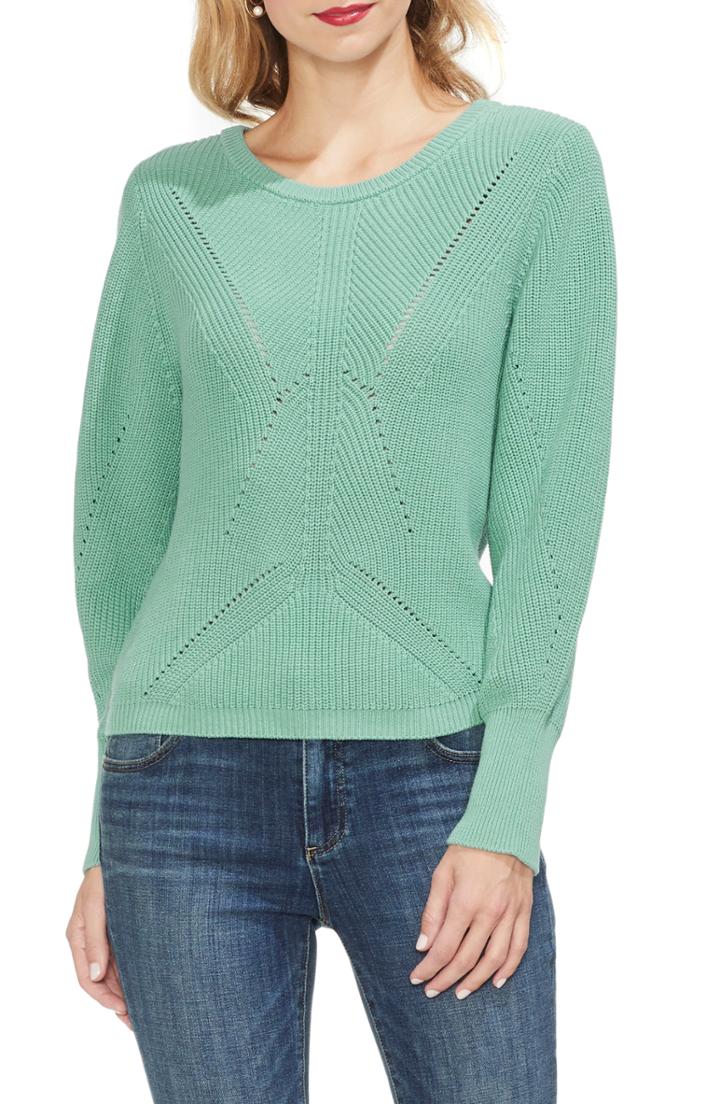 Women's Vince Camuto Lace-up Back Sweater - Green