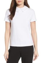 Women's Halogen Eyelet Collar Sweatshirt - White