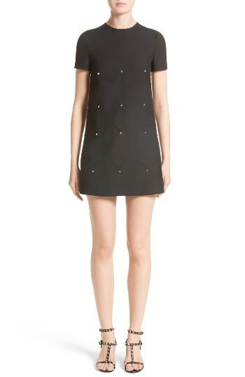 Women's Valentino Studded Scallop Dress - Black