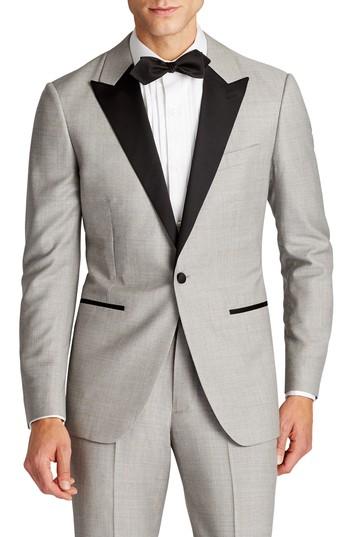 Men's Bonobos Capstone Slim Fit Wool Dinner Jacket R - Grey