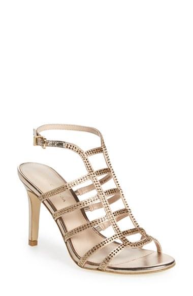 Women's Pelle Moda 'nell 2' Cage Sandal M - Metallic