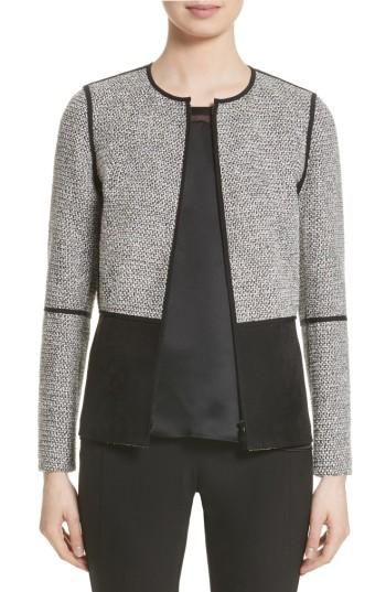 Women's Lafayette 148 New York Isaiah Combo Jacket - Grey