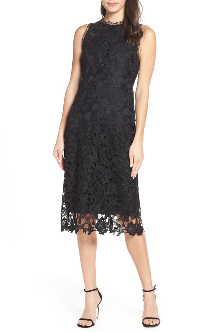 Women's Sam Edelman Lace Midi Dress - Black