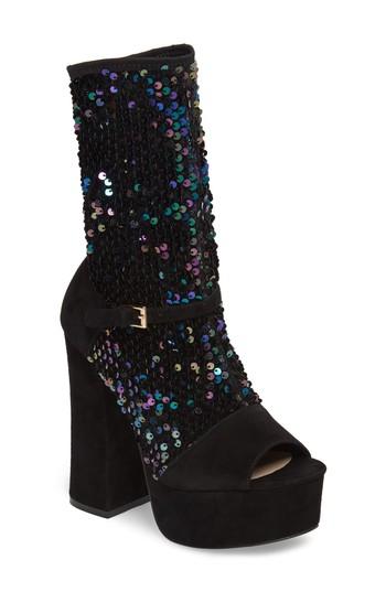 Women's Shellys London Haimi Sequin Sock Bootie Eu - Black