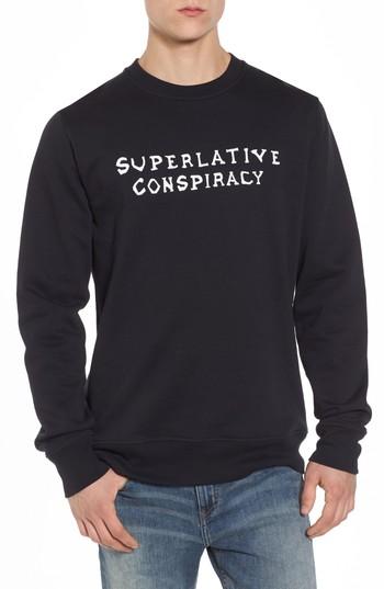 Men's Wesc Miles Graphic Fleece Sweatshirt, Size - Black
