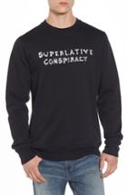 Men's Wesc Miles Graphic Fleece Sweatshirt, Size - Black