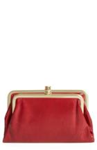 Women's Hobo Suzette Calfskin Leather Wallet - Red