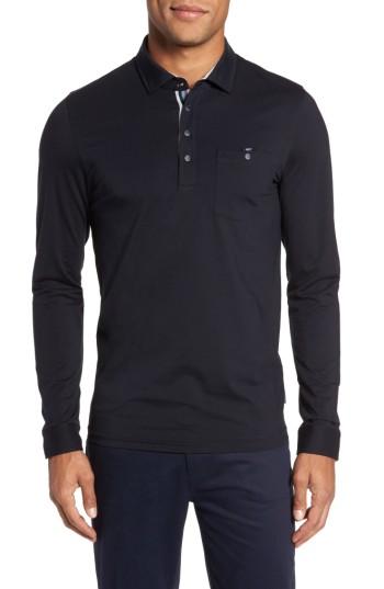 Men's Ted Baker London Denn Long Sleeve Polo (s) - Blue