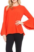 Women's Vince Camuto Pleat Bell Sleeve Blouse - Orange