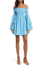 Women's Caroline Constas Appolonia Gingham Off The Shoulder Dress - Blue