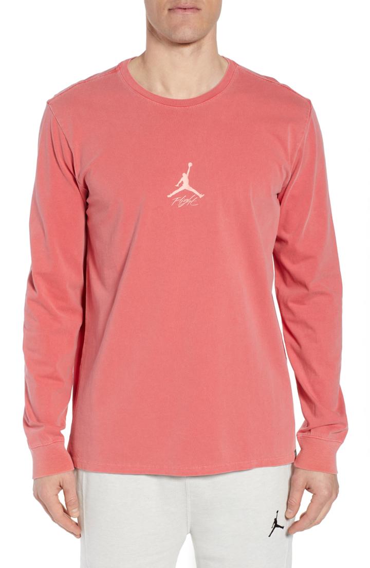 Men's Jordan Wings Long Sleeve T-shirt, Size - Red
