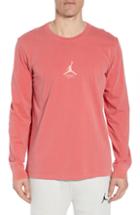 Men's Jordan Wings Long Sleeve T-shirt, Size - Red
