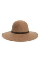 Women's Halogen Refined Wide Brim Wool Floppy Hat - Brown