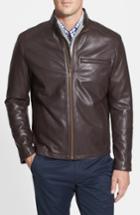 Men's Cole Haan Lambskin Leather Moto Jacket, Size - Beige (online Only)