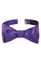 Men's Ted Baker London Elegant Paisley Silk Bow Tie, Size - Purple