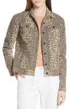 Women's Atm Anthony Thomas Melillo Leopard Print Denim Jacket - Brown