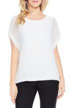 Women's Vince Camuto Chiffon Overlay Knit Top - White