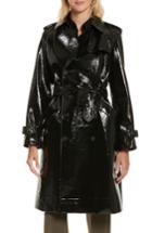 Women's Diane Von Furstenberg Patent Trench Coat, Size - Black