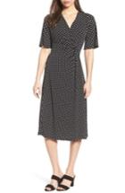Women's Chaus Flutter Sleeve Polka Dot Dress - Black