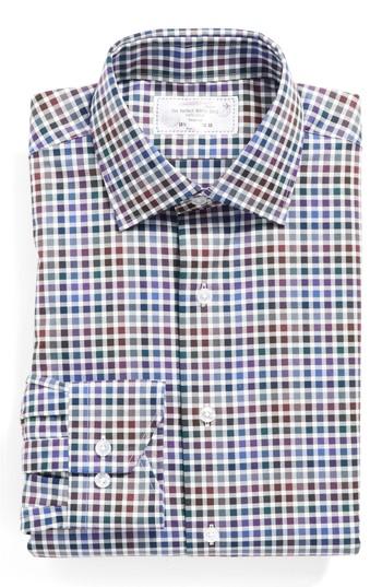 Men's Lorenzo Uomo Trim Fit Check Dress Shirt .5 - 32/33 - Purple