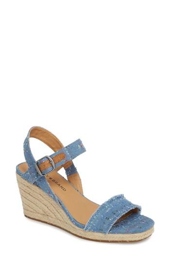 Women's Lucky Brand Marceline Squared Toe Wedge Sandal .5 M - Blue