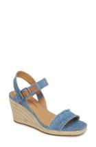 Women's Lucky Brand Marceline Squared Toe Wedge Sandal .5 M - Blue