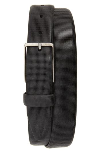 Men's Johnston & Murphy Mini Embossed Leather Belt - Black
