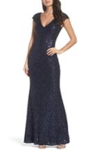 Women's Xscape Sequin Lace Gown - Blue