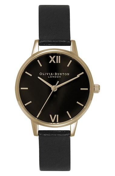 Women's Olivia Burton 'midi Dial' Leather Strap Watch, 30mm