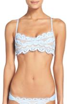 Women's Pilyq Lace Bikini Top, Size D - Blue
