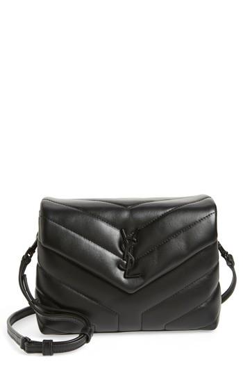 Saint Laurent Toy Lou Lou Leather Crossbody Bag - Black