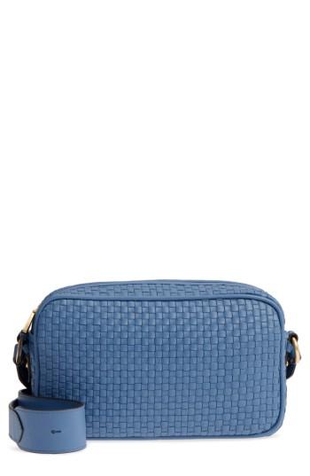 Cole Haan Zoe Rfid Woven Leather Camera Bag - Blue