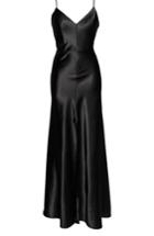 Women's Jenny Yoo Dina V-neck Satin Crepe Gown - Black