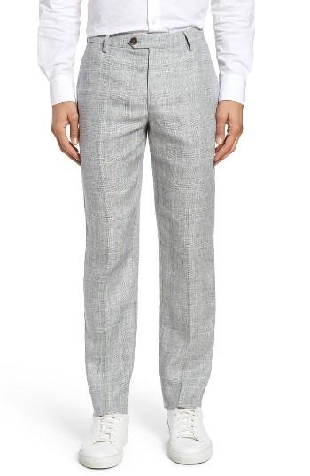 Men's Bonobos Slim Fit Linen Blend Trousers X 32 - Grey