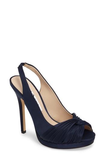 Women's Nina Felyce Peep Toe Slingback Pump .5 M - Blue