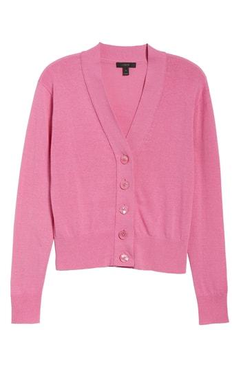 Women's J.crew Lightweight Crop Cardigan - Pink