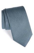 Men's Canali Check Silk Tie, Size - Green