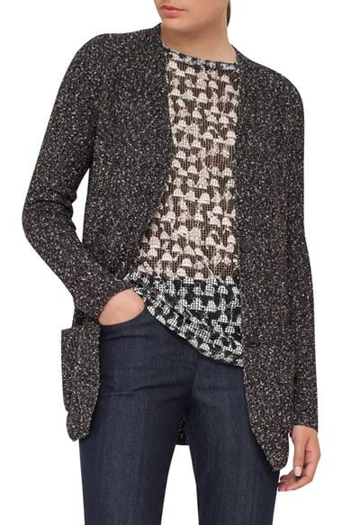 Women's Akris Stretch Cotton Tweed Knit Cardigan