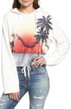 Women's Pam & Gela Drawstring Crop Hoodie, Size - White