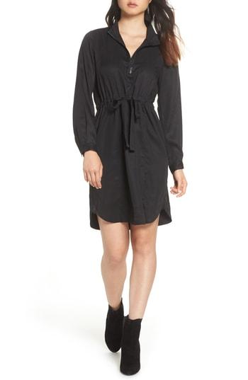 Women's French Connection Sunny Drawstring Shirtdress - Black
